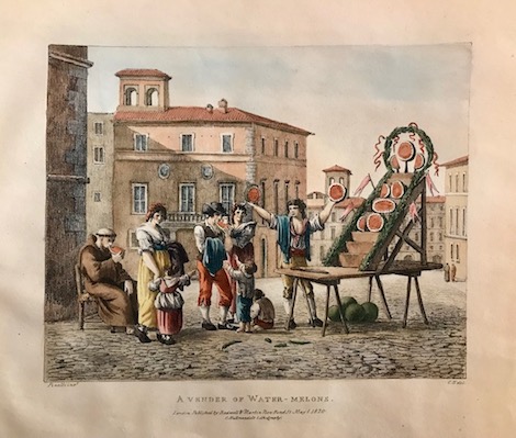 Hullmandel Charles Joseph (1789-1850) A vender of water-melons 1820 Londra 